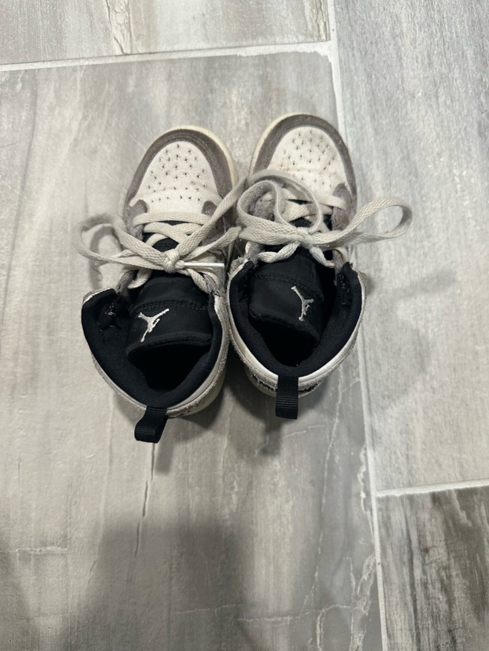 Jordan Kids White and Black Low-Top Sneakers